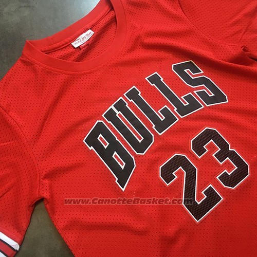 Maglia Manica Corta Chicago Bulls Michael Jordan Rosso